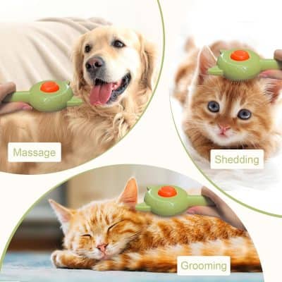 Gentle pet grooming brush for cats and dogs, ideal for shedding, grooming, and massage to keep pets comfortable and clean. Perfect for reducing pet hair and promoting healthy skin in pets.