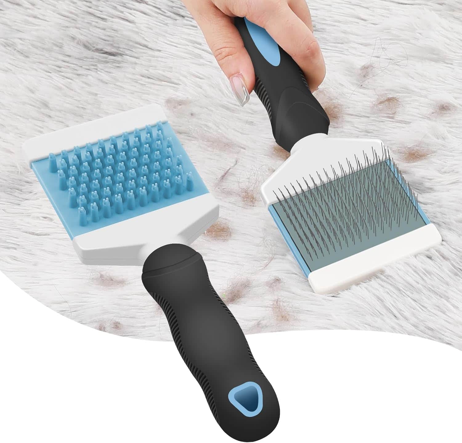 Microblading tools for eyebrow embroidery, featuring precision blades and needles, on a white furry surface. Professional microblading equipment for cosmetic tattooing, eyebrow shaping, and semi-permanent makeup.