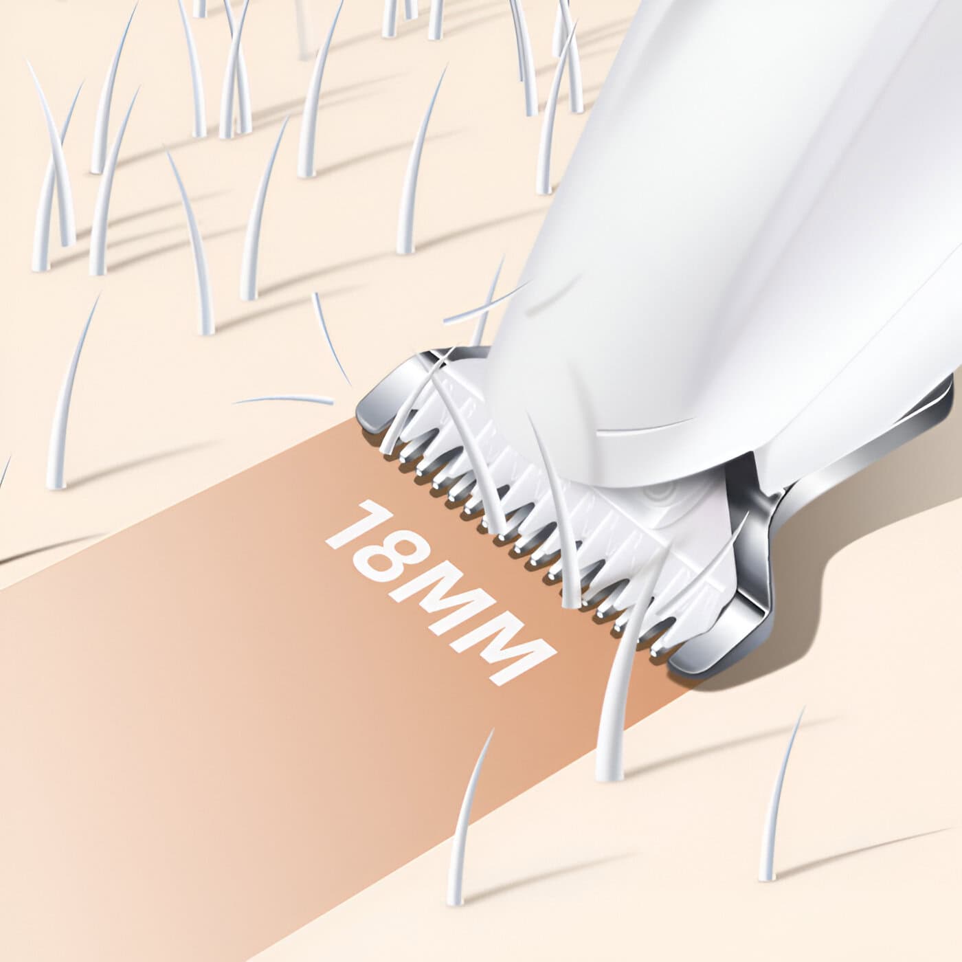 Precision hair removal device targeting 18mm skin area for professional or at-home laser hair removal treatments.