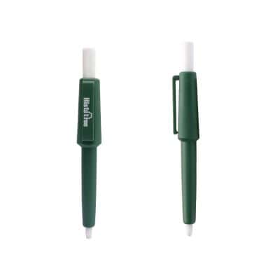 Green highlighter marker with white chisel tip, ideal for marking documents and notes, branded Hitfie, perfect for office and school use.