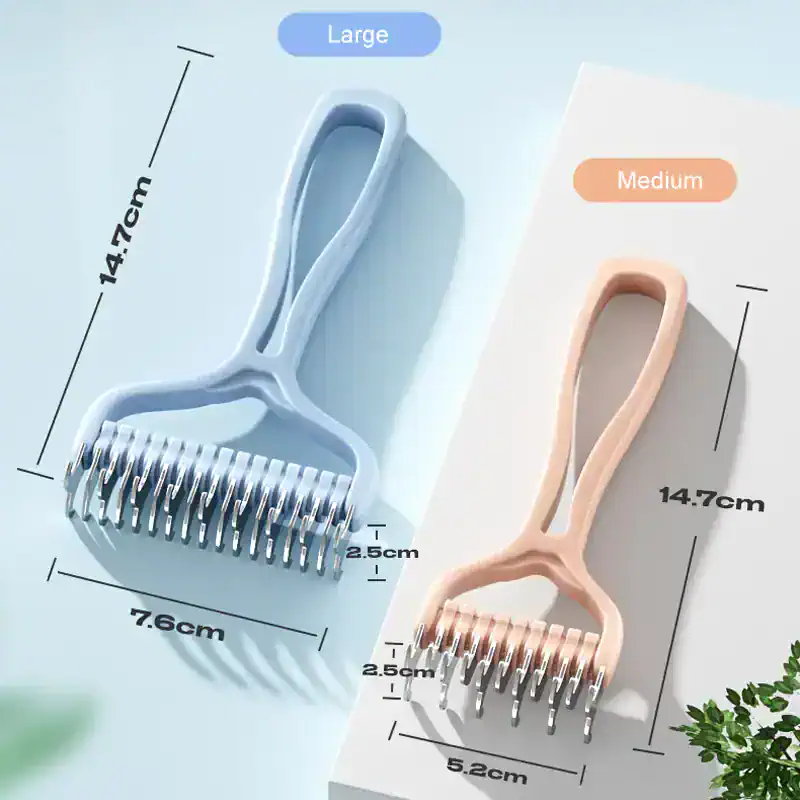 Soft touch handheld bristle cleaner for eyebrows and facial makeup removal, available in large and medium sizes for precise grooming.
