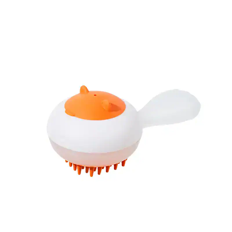 Sanitizing brush with silicone bristles for cleaning and disinfecting skin or surfaces in healthcare and beauty routines.