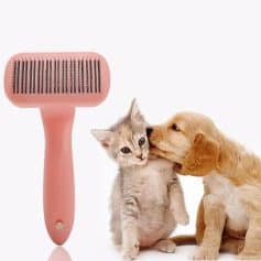 Delicate pink pet grooming comb for cats and dogs, pet grooming tools, high-quality pet care supplies, gentle grooming brush, Monalisa Medical Store.