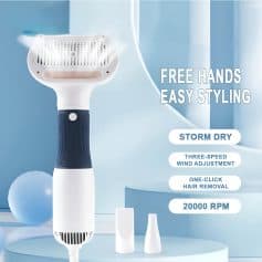 Portable hair removal device for at-home use, storm dry, three-speed wind adjustment, one-click hair removal, 20000 RPM, featuring easy styling with free hands, ideal for men and women.
