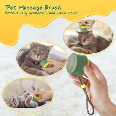Pet massage brush for cats and dogs to promote blood circulation, effective grooming tool, hypoallergenic pet care product, easy to use pet grooming brush, calming pet massage device for anxiety relief.