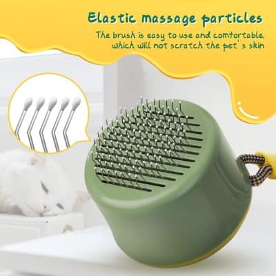 Metal pet massage brush with elastic massage particles for pets, pet grooming tool, pet care, pet accessories, pet grooming products.