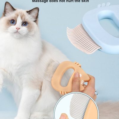 Soft pet massage brush with memory soft needle for gentle grooming, available at Monalisa Store for pet care and grooming needs.