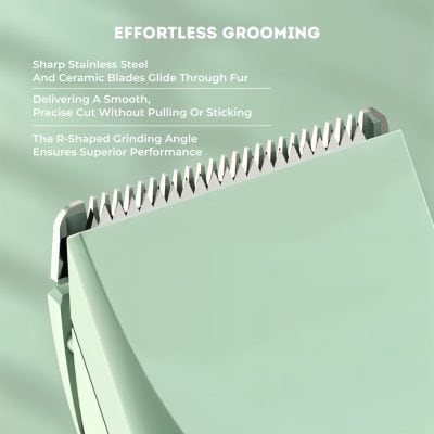 High-quality stainless steel and ceramic blades for precise grooming; smooth, effortless cut with no pulling or sticking, ensuring superior performance and a clean shave.