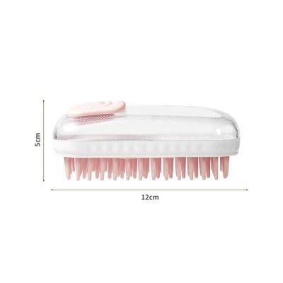 Silicone eyelash comb brush with protective case, 12cm by 5cm, ideal for eyelash extension maintenance and hygiene. Perfect for precise eyelash grooming and cleaning.