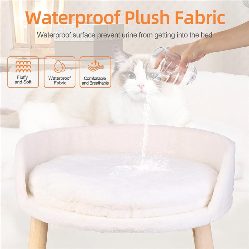 Waterproof plush fabric pet bed with waterproof surface, soft, breathable, and comfortable for cats and dogs. Ideal for preventing urine from getting into the bed, ensuring a cozy resting space.