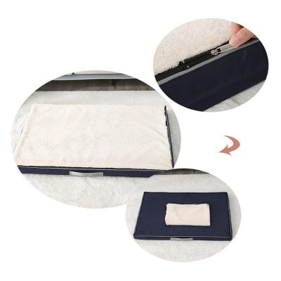 Extra-large memory foam mattress portable travel pillow with zipper cover.