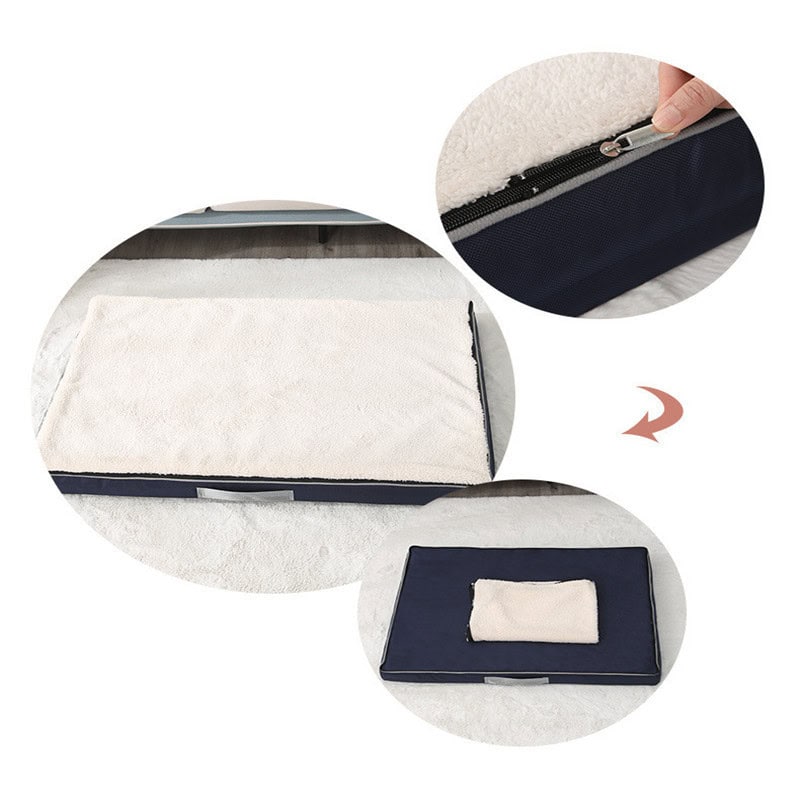 Extra-large memory foam mattress portable travel pillow with zipper cover.
