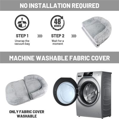 Vacuum bag safe for washing, machine washable fabric cover for mattress, easy to use sewing pattern, durable fabric protector for pillows, washable cover for furniture cushions.