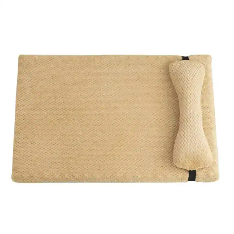 Soft beige memory foam and cushioned headrest sleeping pad for comfort and relaxation at Monalisa Medical Store.