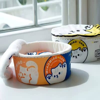 Cute cat-themed ice cream bowls with panda and cartoon dog designs from Monalisa Store, perfect for children's desserts and snacks, made from natural pure materials.