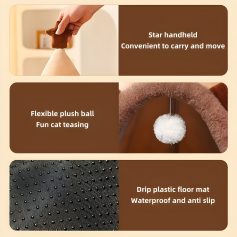 Soft plush cat teaser toy with flexible plush ball for entertaining your pet.