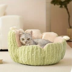 Luxurious cat bed with plush soft fabrics and cozy design, ideal for small pets, offering comfort and style at Monalisa Medical Store.