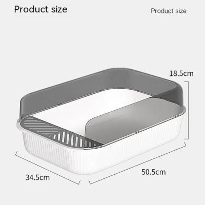 High-quality cat litter box with lid, modern design, easy to clean pet accessory for hygiene.