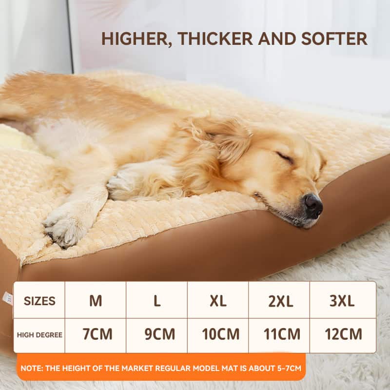 7CM thick dog mattress for large pets, orthopedic supportive memory foam pet bed, comfortable pet sleep and relaxation, suitable for various dog sizes from medium to XXL.