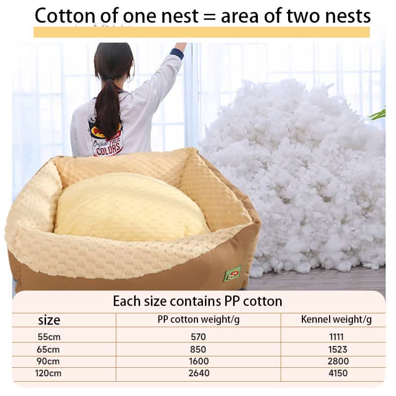 Cotton nest for baby bedding, soft and comfortable pet bed made with PP cotton, available in various sizes for cozy pet comfort, ideal for small animals and kittens.