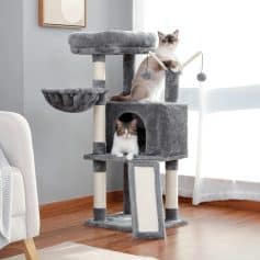 Luxury cat tree for indoor cats with multiple perches, hiding spots, and scratching posts, perfect for climbing, playing, and relaxing. Ideal pet furniture for comfort and entertainment.