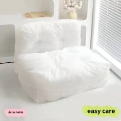 Pre-filled, soft white bed pillow with detachable pillowcase for easy care offer, perfect for improving sleep quality and comfort.