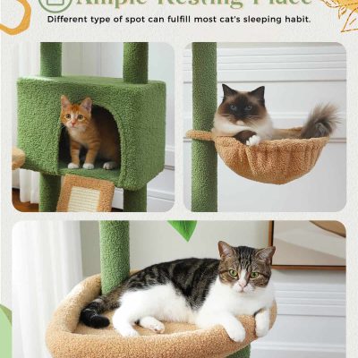 Fluffy cat scratching post with cozy hideouts and perches, ideal for feline relaxation and play, perfect for pet owners seeking durable, stylish cat furniture at Monalisa Medical.