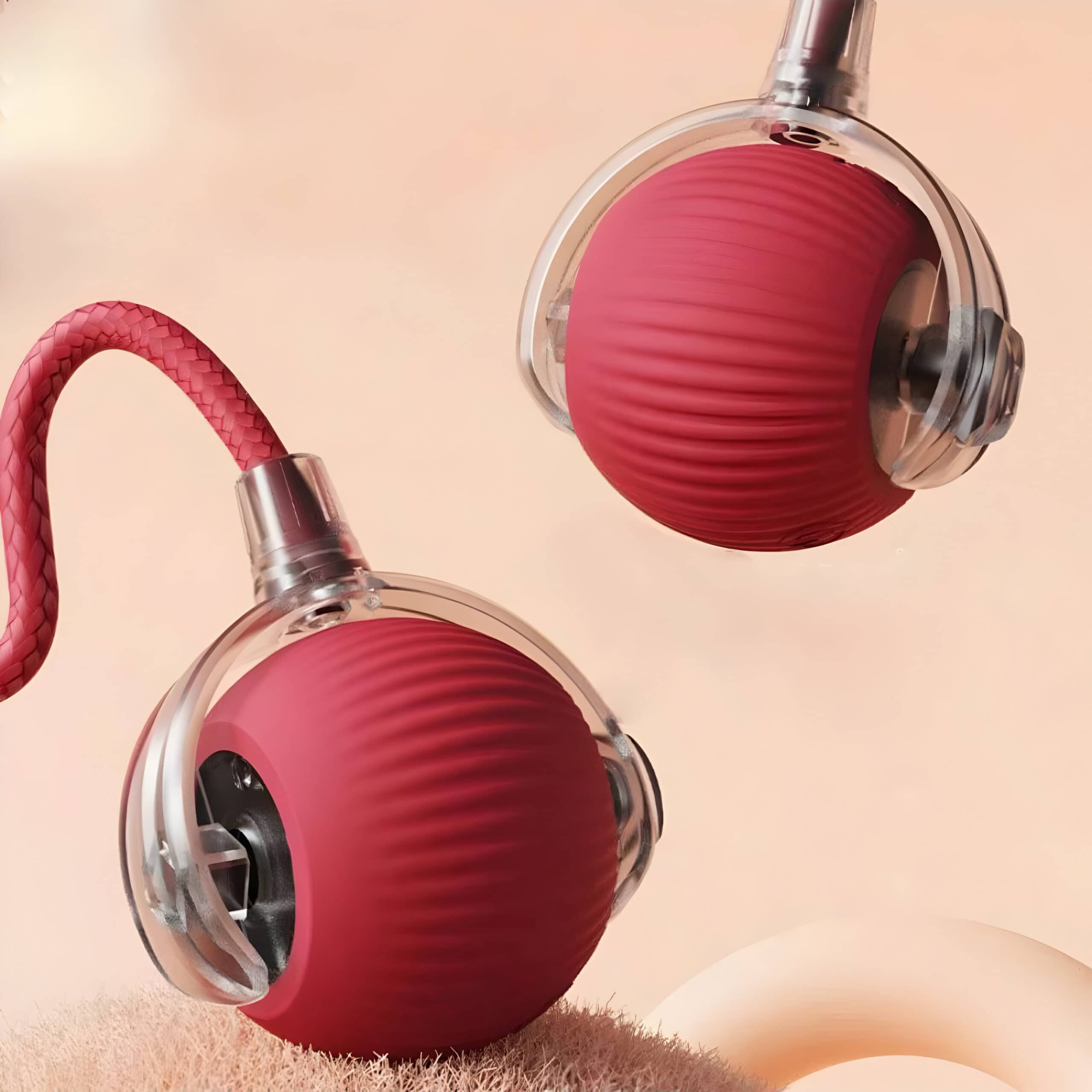 High-quality pink wireless in-ear headphones with a sleek design and comfortable fit, perfect for music lovers and audiophiles.