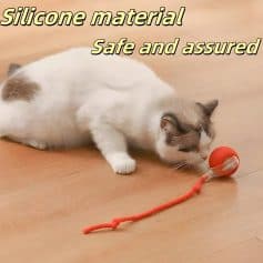 Silicone material cat toy, safe and fun for pets, with non-toxic silicone and a playful design, perfect for stimulating cats and encouraging healthy activity on hardwood floors.