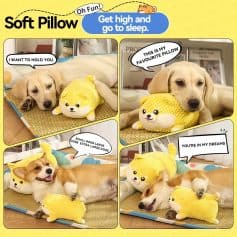 Soft plush dog pillow, adorable stuffed animal cushion for pet comfort and sleep, cute dog and puppy plush toy, perfect for dog lovers and cozy pet accessories, Monalisa Store.