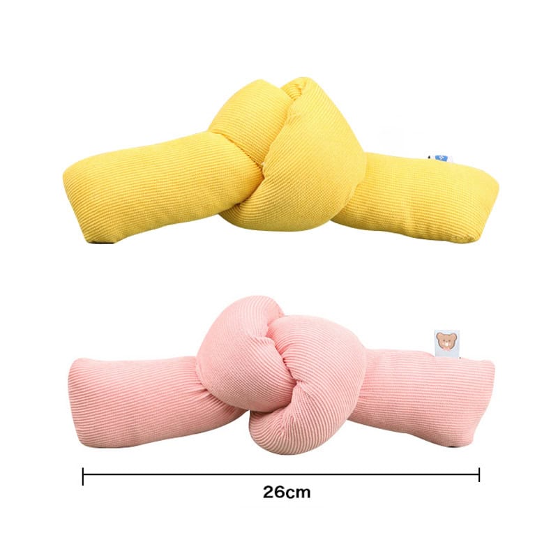 Yellow knot plush toy for children, soft and cuddly to promote comfort and relaxation. Perfect for nurseries, playrooms, and as a gift for kids. Made from high-quality, safe fabric.