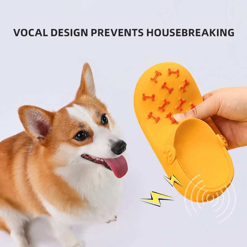 Vocal soundproofing pet bootie preventing dog housebreaking, dog shoe with durable sole, anti-vibration design for dogs at Monalisa Store, promoting effective house training solutions for pets.