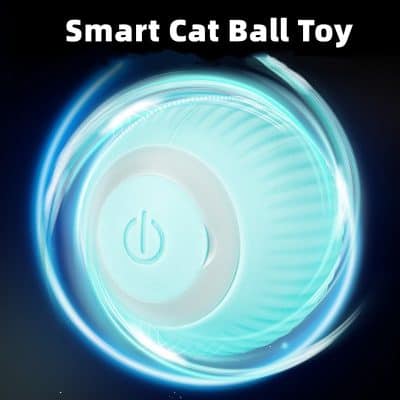 Wireless smart cat ball toy with LED lights for entertaining pets, rechargeable and interactive electronic pet toy from Monalisa Store.