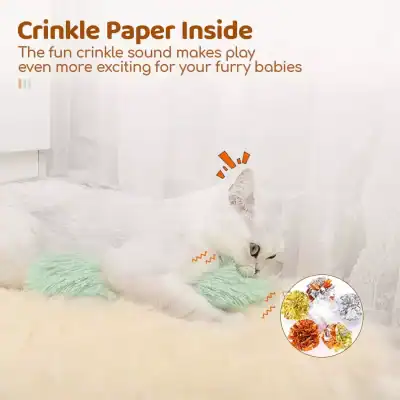 Crinkle paper for cats, soft textured cat toy, interactive cat play accessory, pet sensory toy for felines, fun crinkle sound, ideal for stimulating feline play and engagement.