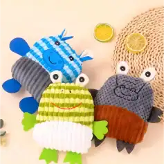 Colorful plush monster toys with striped and corduroy fabric, kids' stuffed animal collection for children’s comfort and play, from Monalisa Store opt.