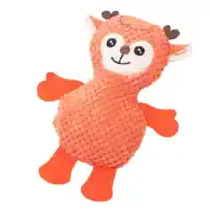 Fluffy orange plush reindeer toy, soft and cuddly with cute face and antlers, perfect for kids, gift idea from Monalisa Medical store.