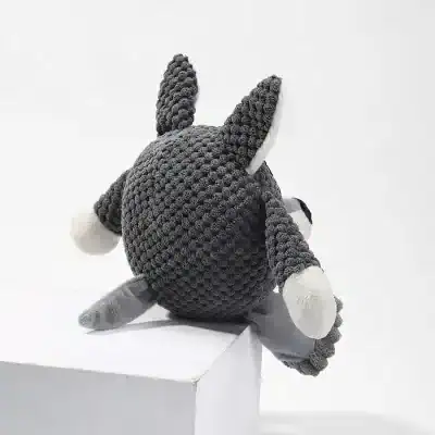 Soft plush bunny toy, perfect for children and gift-giving, with a cozy knitted texture and adorable animal design for cute nursery decor and comfort.