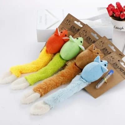 Colorful plush animal keychains with long tails, featuring different animal heads including foxes, cats, and mice, ideal for cute accessories and gifts at Monalisa Medical Store.