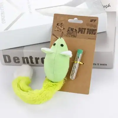 Soft plush worm and pet toy with squeaker and small tube, ideal for pet play and companionship, available at Monalisa Store.