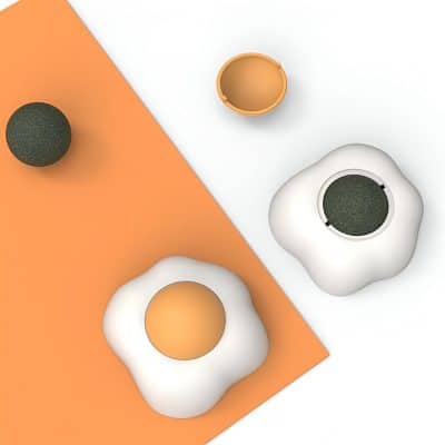Vitamins and supplements containers with pills and capsules on pastel orange and white background, health and wellness products for eye care and nutrition.