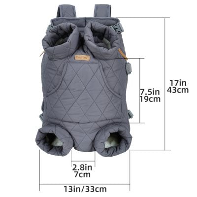 Soft padded pet backpack for small dogs and cats, breathable and lightweight, ideal for outdoor walks and travel.