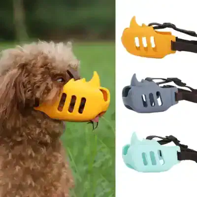Dog muzzle, pet safety gear, adjustable dog muzzle for training and grooming, comfortable pet muzzle, hygienic dog muzzle for dogs of all sizes.