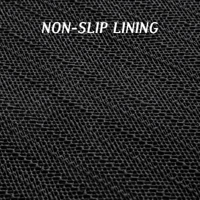 Non-slip black textured synthetic leather material for medical and footwear applications.
