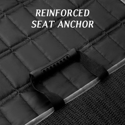 Reinforced seat anchor with durable straps and handle for secure installation in office or home chairs, enhancing stability and safety.