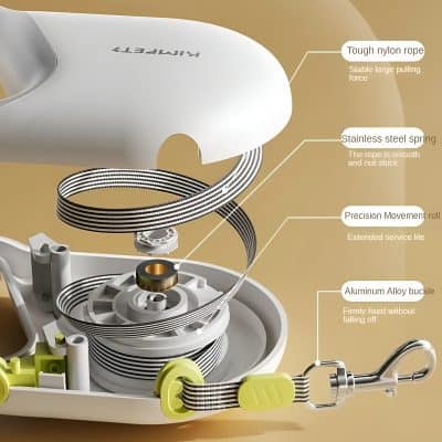 Flexible traction device with nylon rope, stainless steel spring, aluminum alloy buckle, and precision movement roll for effective optometry and vision therapy.