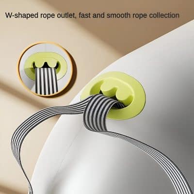 W-shaped rope outlet for smooth, fast rope collection in gym or fitness equipment.