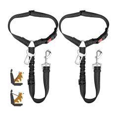 Adjustable dog harness with reflective straps and metal clips, designed for secure and comfortable pet walking and training. Suitable for small to medium dogs.