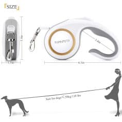 Compact retractable dog leash with adjustable length and durable construction, ideal for small pets and outdoor walks, featuring a secure hook and comfortable grip.