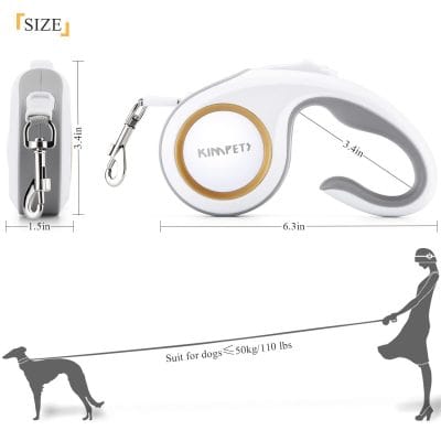 Compact retractable dog leash with adjustable length and durable construction, ideal for small pets and outdoor walks, featuring a secure hook and comfortable grip.