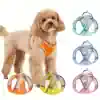 Reflective dog harness with adjustable straps available in orange, yellow, blue, pink, and gray for city, outdoor, and safety walking. Perfect for small dogs and for nighttime visibility.